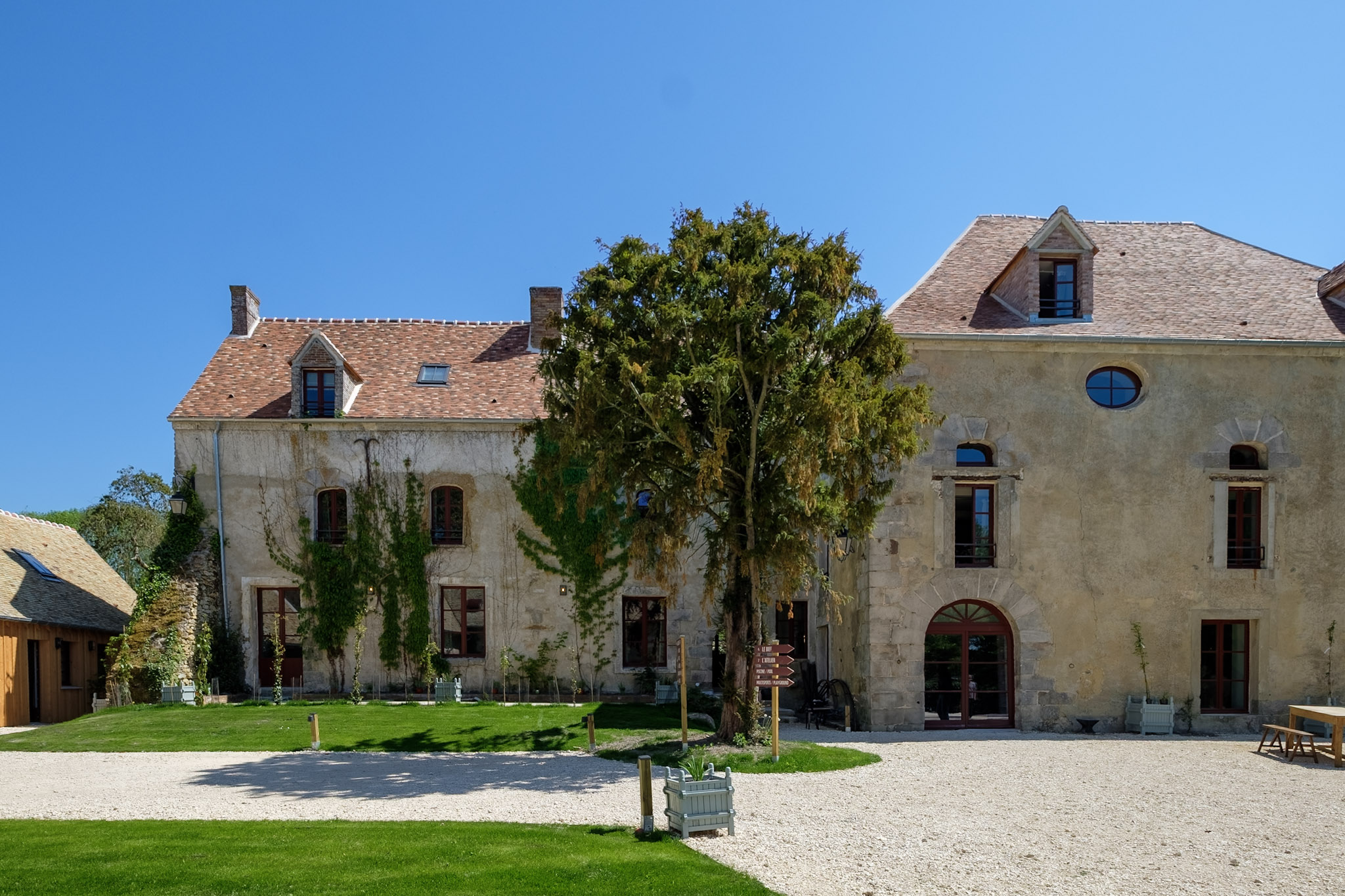 Allée de cerisiers dans un domaine en Île-de-France