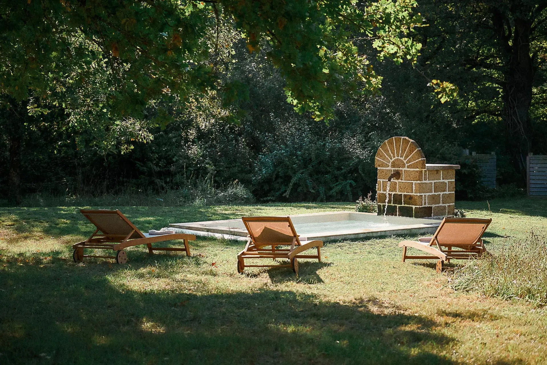 Espace détente extérieur chez un producteur